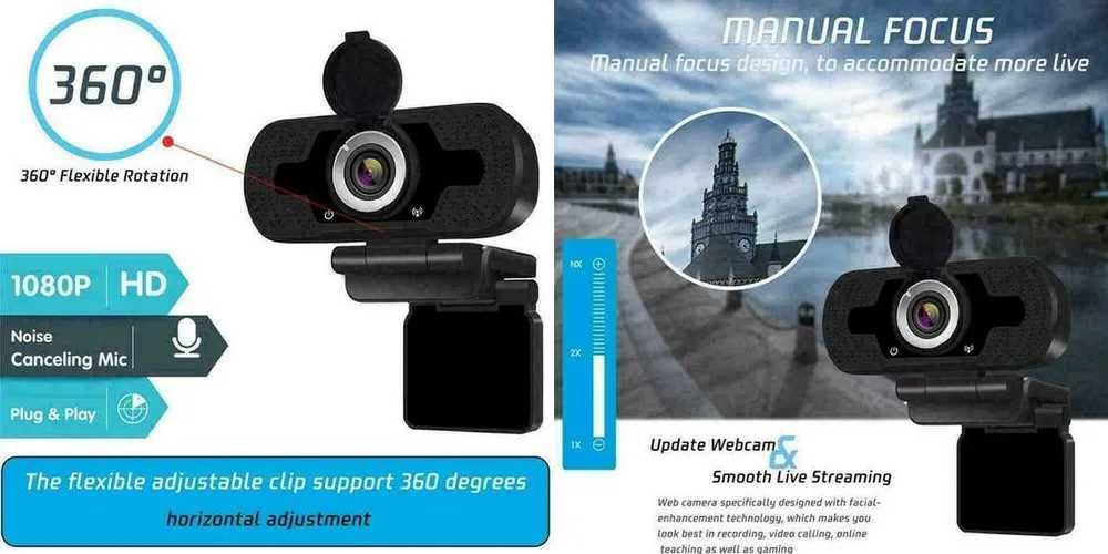 Camera 1080P Full HD USB Webcam microfon PC Desktop / Laptop. Noua!