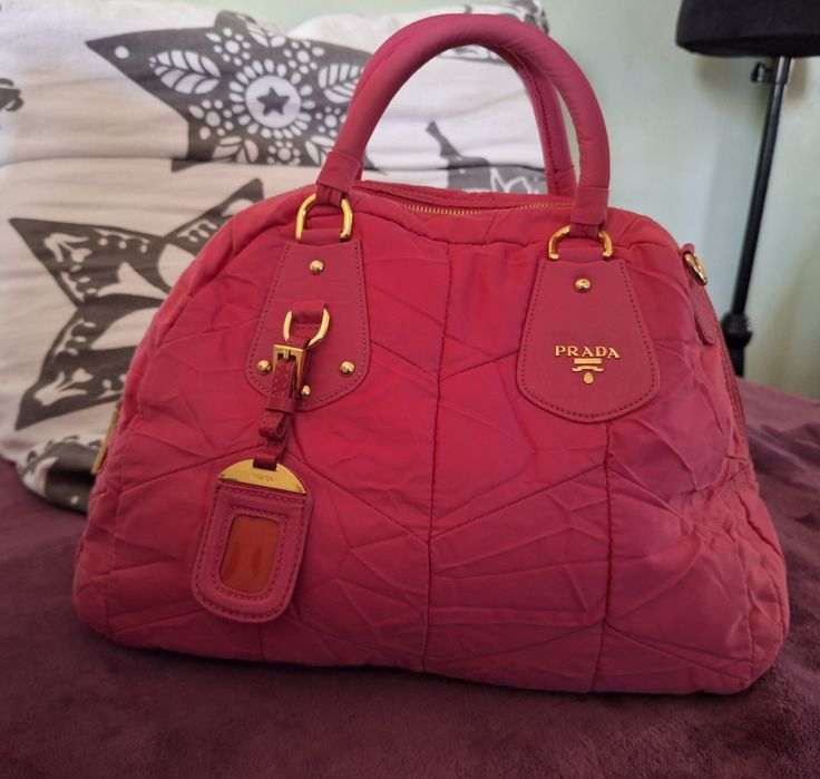 Prada винтидж розова чанта от плат