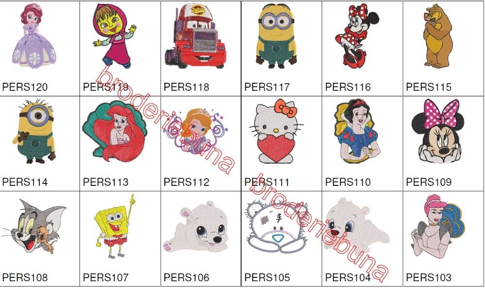programe de broderie pentru COPII vol.1/ personaje celebre