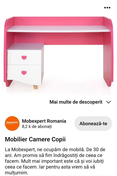 Mobila copii Mobexpert  set, birou dulap comoda cu oglinda