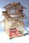 Colivie vintage din bambus pagoda, asiatica