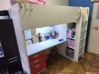 Двуетажно легло с бюро  IKEA