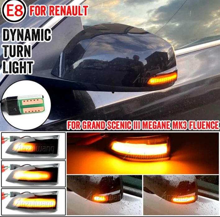 Динамични ( бягащи ) мигачи за огледалата за Рено Renault Reno