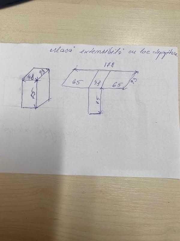 masa extensibila cu loc depozitare 6 scaune