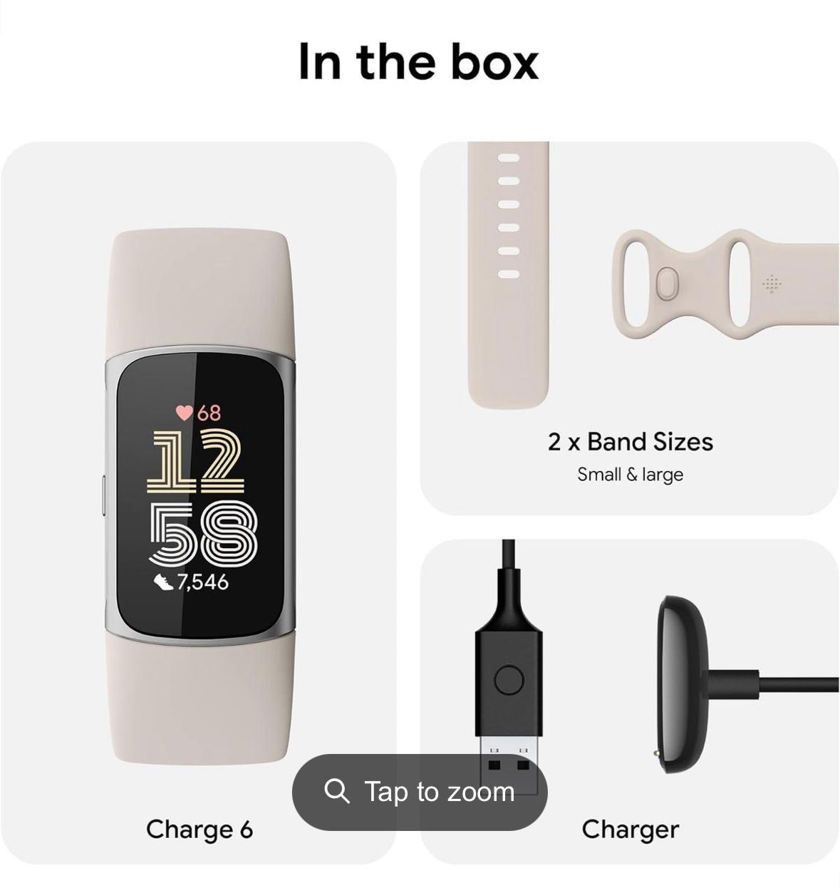 Bratara fitness Fitbit Charge 6, GPS + Glonass,Bluetooth,NFC,Argintiu