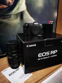 Canon Eos RP la cutie obiectiv Canon USM 100mm 2.8 macro adaptor RF