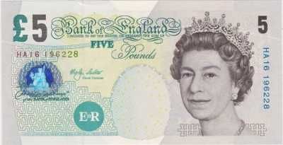 Anglia  5 POUNDS LIRE ND(2006) aUNC+
