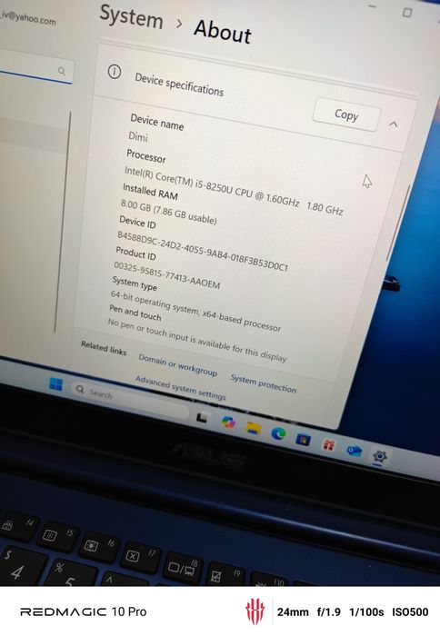 Laptop Asus super slim I5 gen 8 win 11