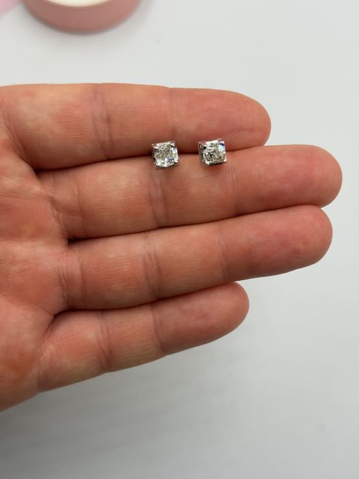 Diamante 1.2 kt Cercei aur 14 k Taitura Old european Cut