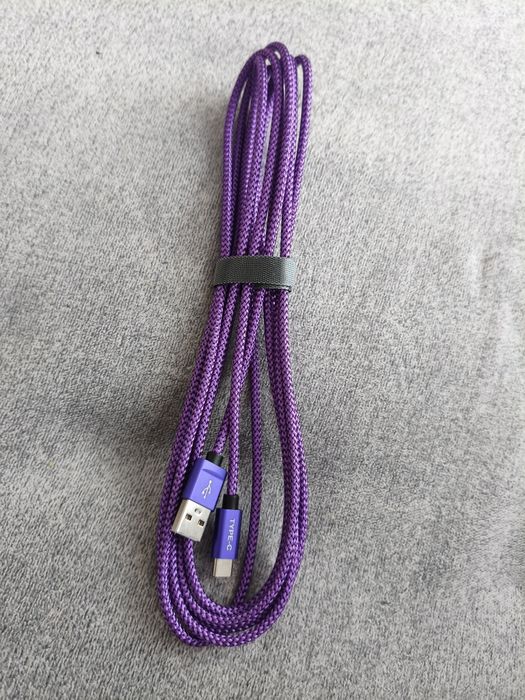 Set 2 cabluri textile USB 3m BASESAILOR pentru PS5, Switch și Xbox –