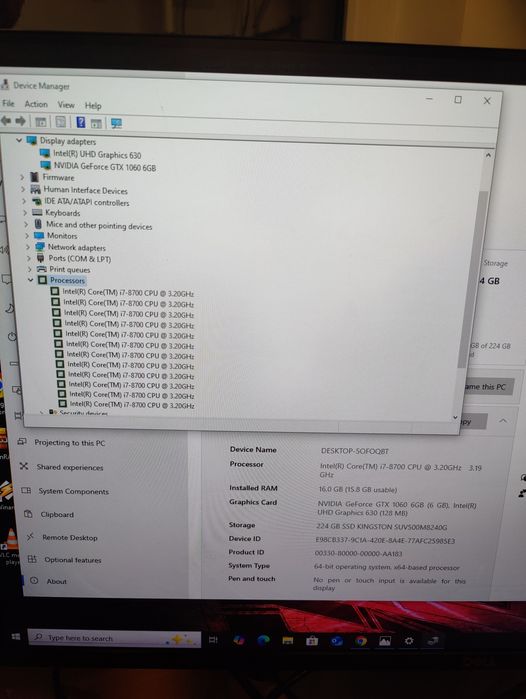 Unitate gaming nouă Asus i7 a8a Gtx 8Gb Ram 16Gb ddr4 ssd 1 tera  GTA
