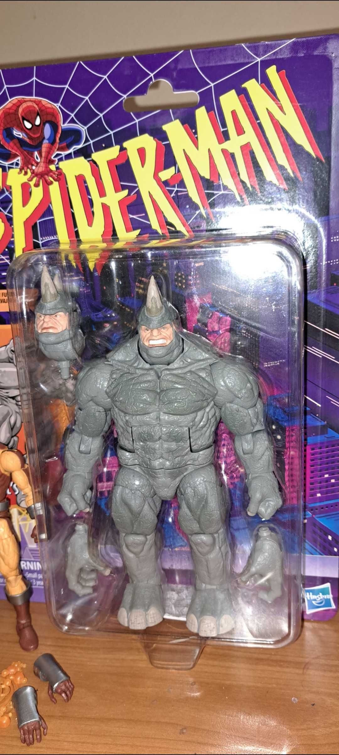 Figurine marvel legends Spider-man retro rhino, shocker sandman