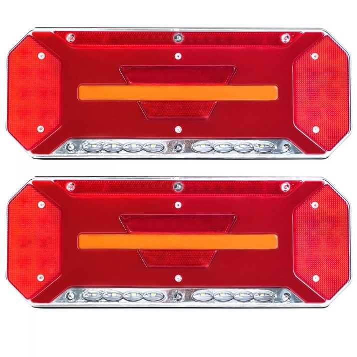 НОВ Модел LED Диодни стопове с динамичен мигач 34х13см 12V 24V