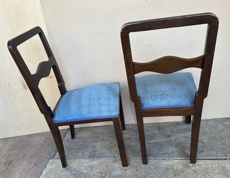 Set 2 Scaune Vintage cu sezut tapitat si cadru din lemn; Scaun