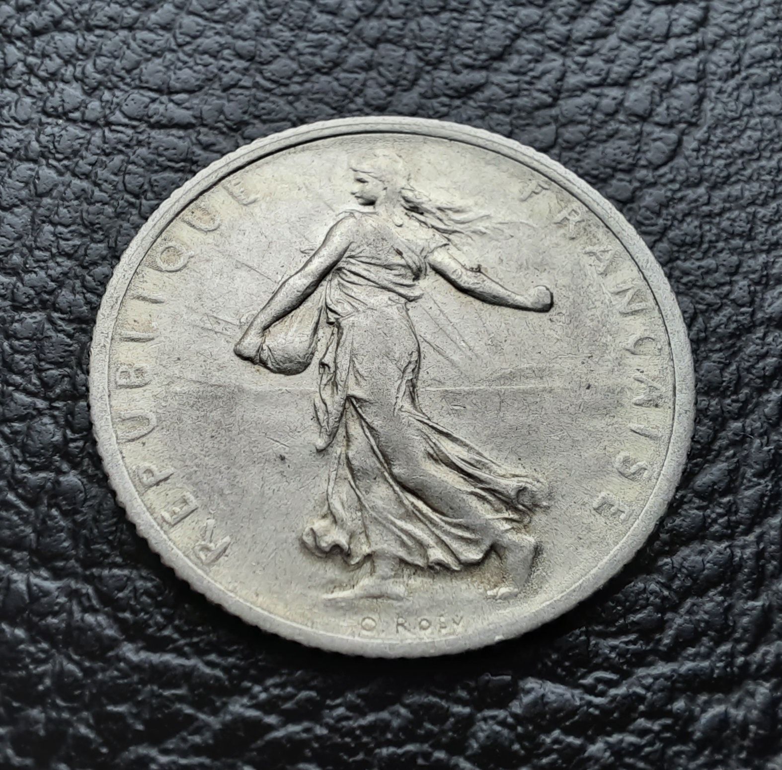 Стара сребърна монета 1 франк 1916 г. Франция- перфектна!