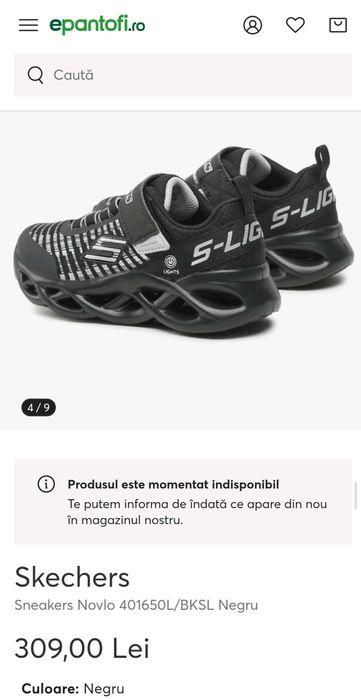 Adidasi Skechers negri cu luminite noi