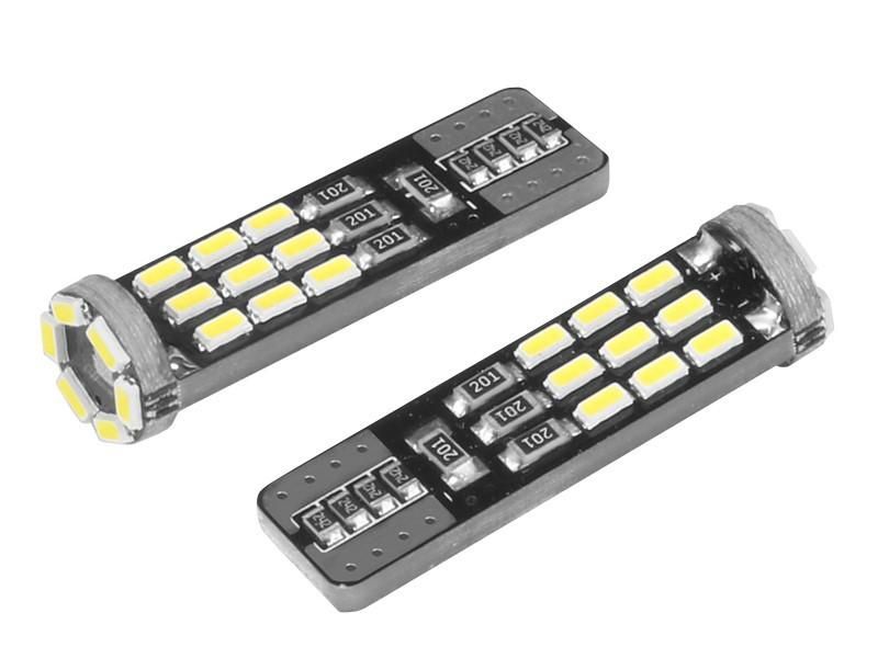 крушки диодни vision w5w (t10) 12v 24x 3014 smd led, canbus, бeли, ...