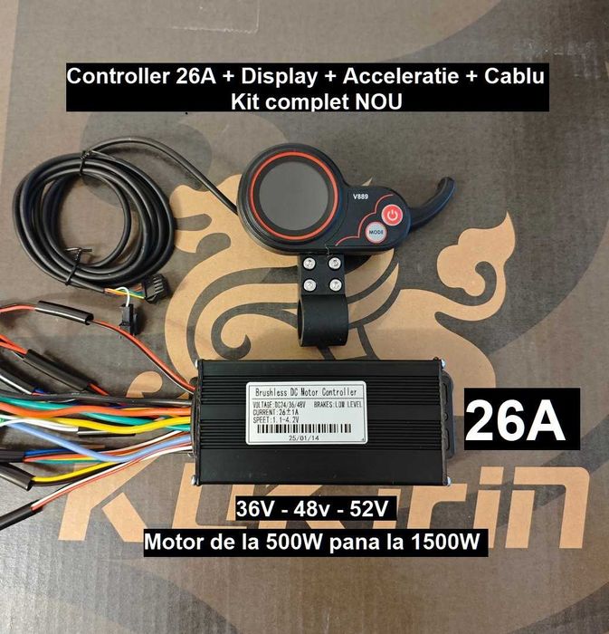 Controller Display Ecran 36v 48v 52v 60v + acceleratie Motor Trotineta