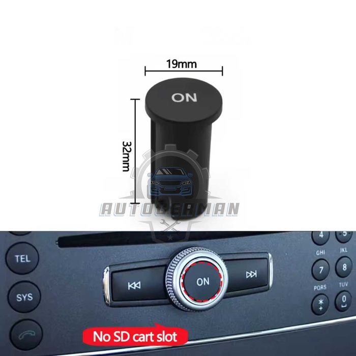 Бутон ON за радио Mercedes W204 копче за включване CD carplay