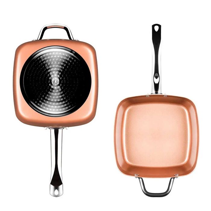 Дълбок квадратен тиган с незалепващо покритие 5в1 Copper Pan