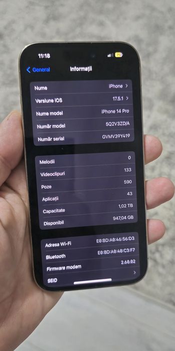 Iphon 14 Pro 1 Tera impecabil 88% baterie