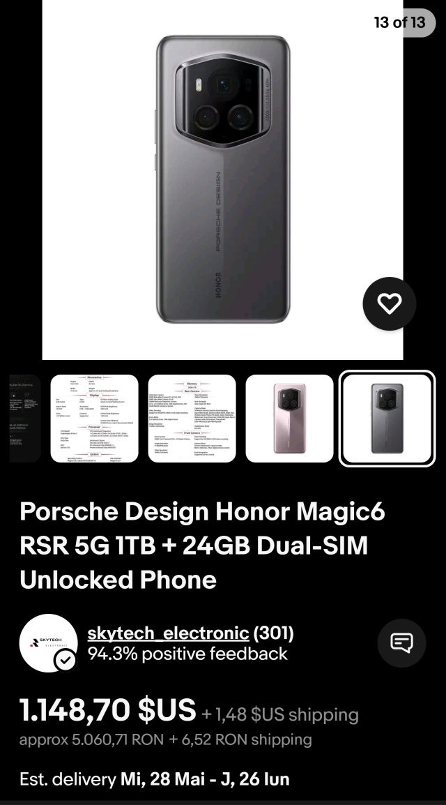 VÂND/Shimb Honor Magic6 pro RSR design
