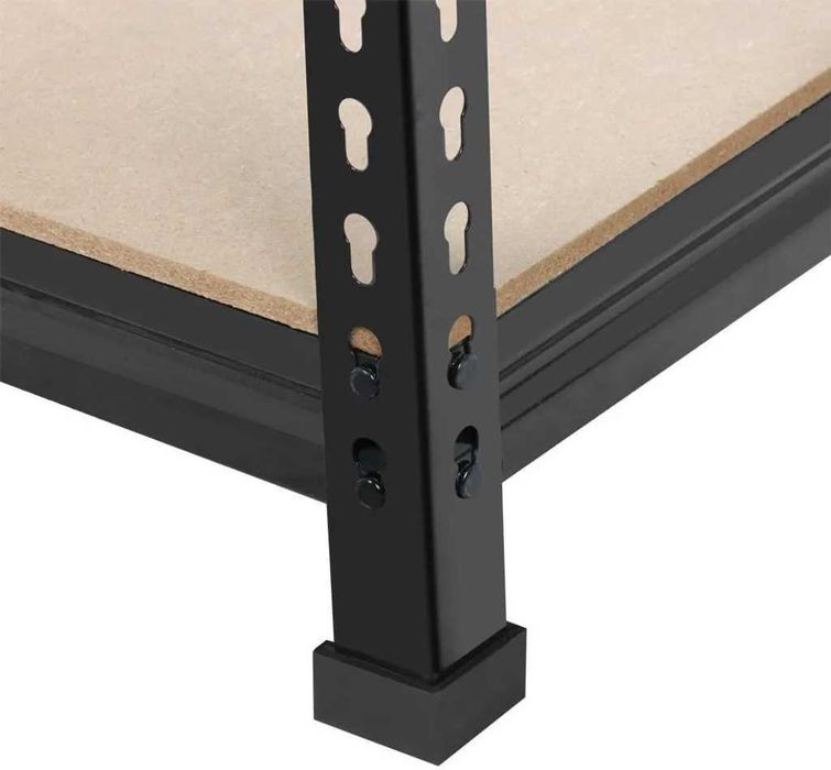 Raft metalic depozitare 5polite MDF 150x70x30 cm negru |S 610821 Black
