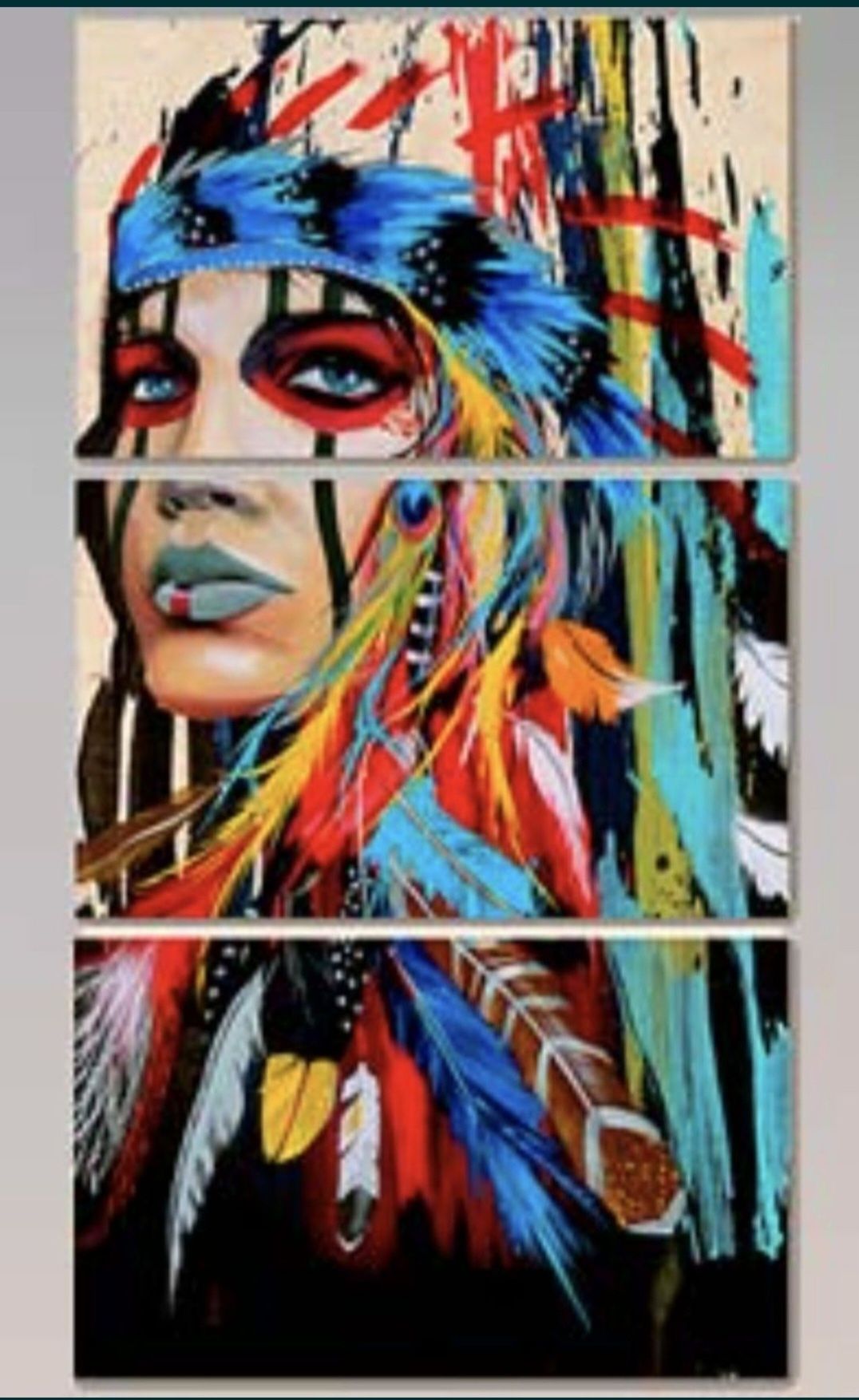 Tablou canvas mare 1.5 Metri Indianca Tablou colorat multicolor