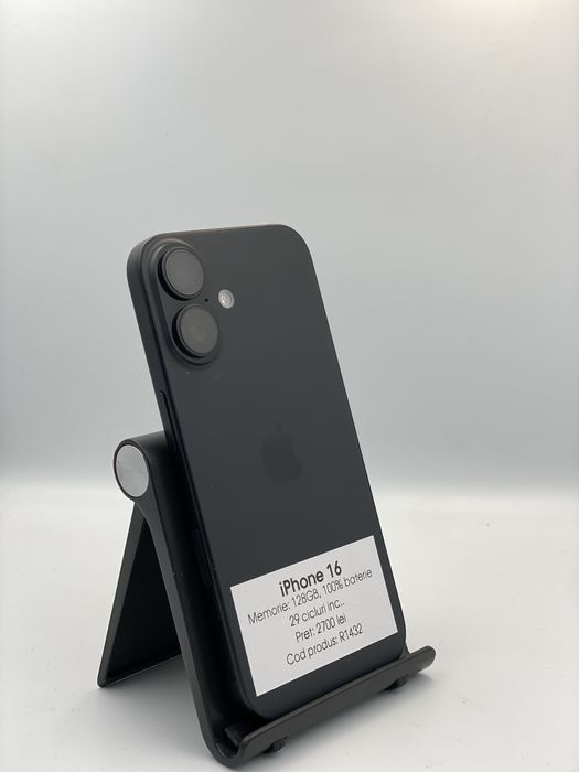 Iphone 16 - 128GB memorie, 100% baterie, 29 cicluri inc. 1 an garantie