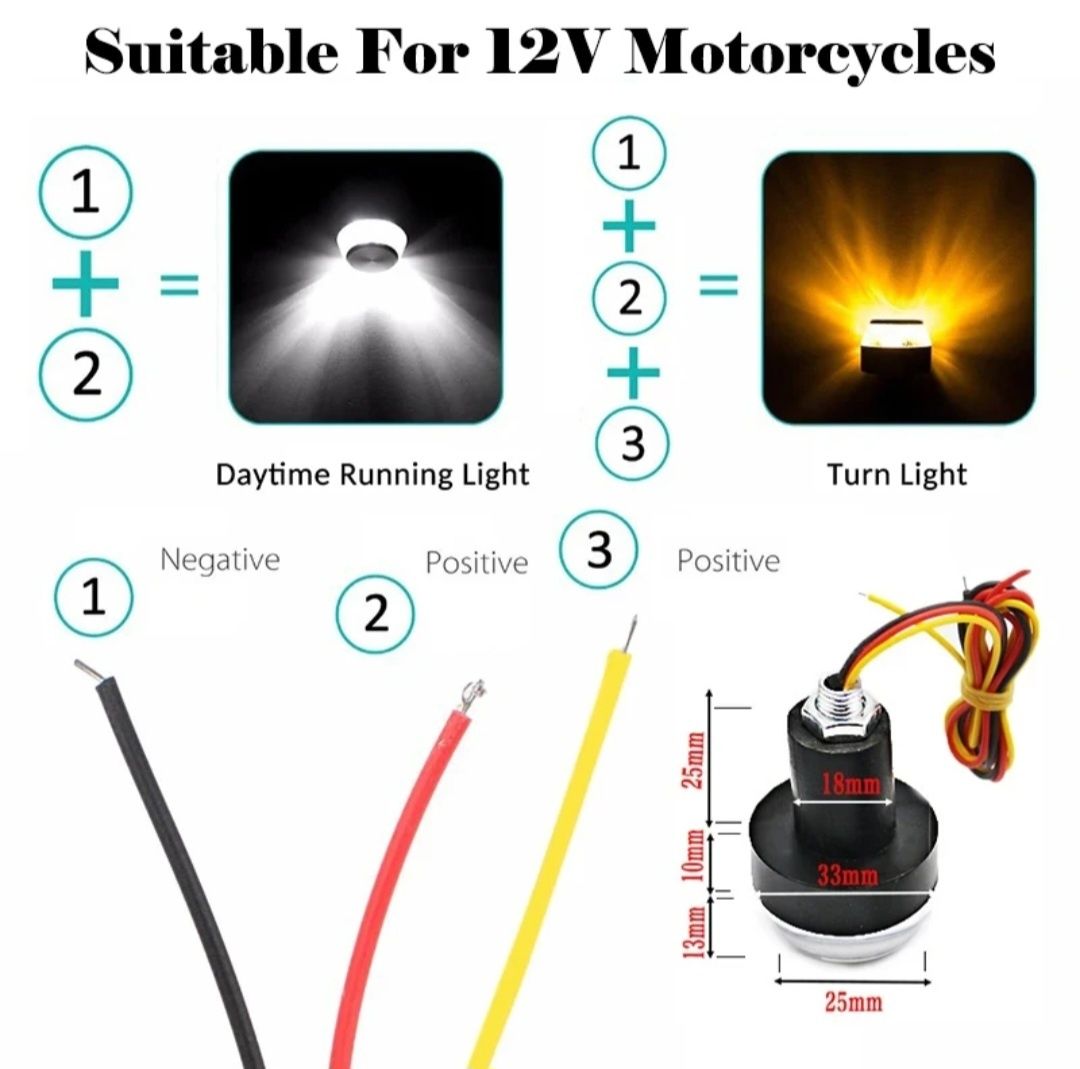 Semnale si day light moto/scuter electric/trotineta  12v