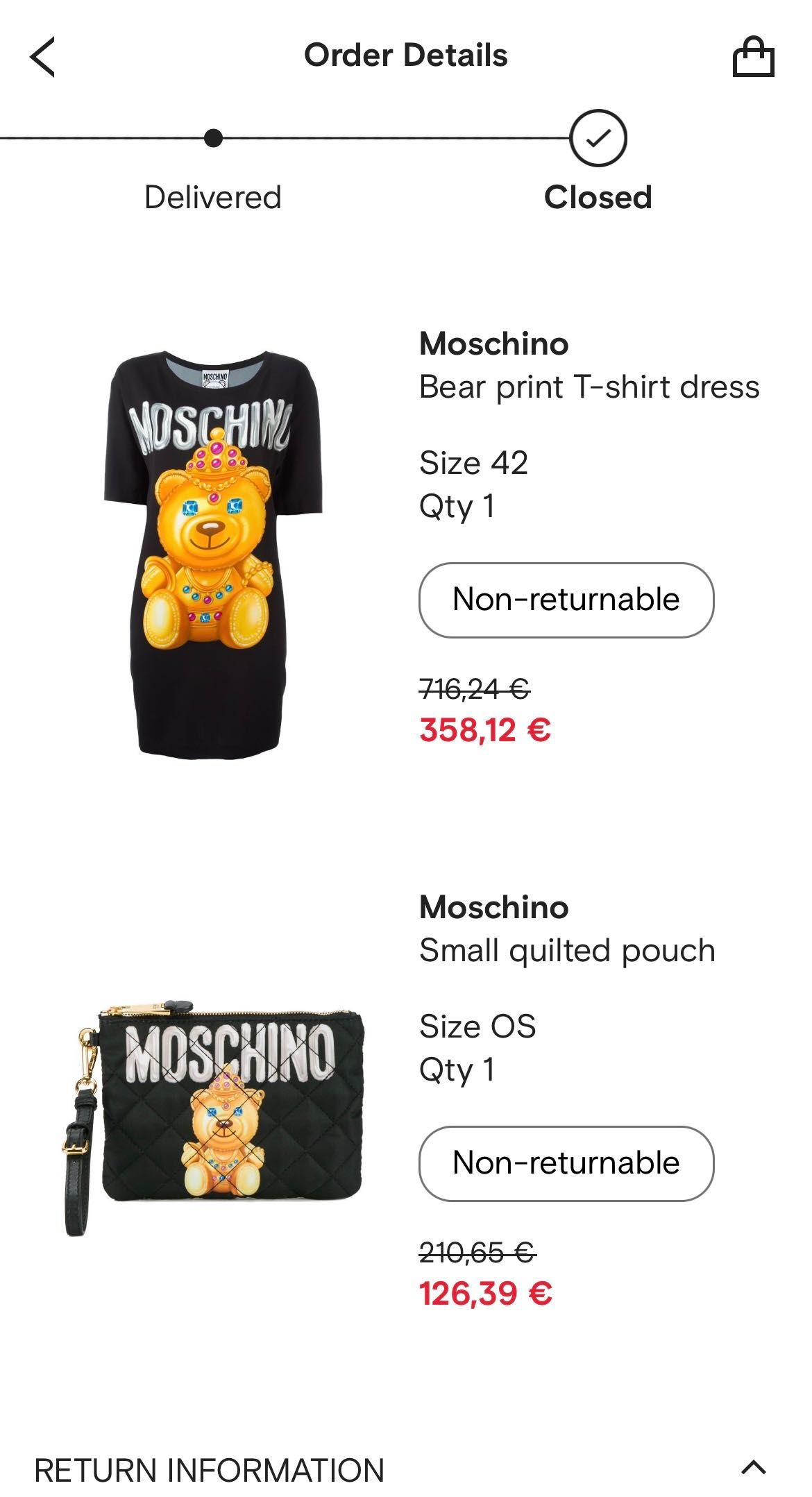 Рокля,,MOSCHINO “. Bear print T-shirt dress