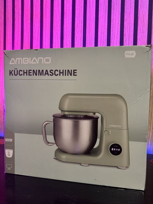 Robot se bucatarie mixare si framantare, 800W, 3 accesorii, 5L, inox