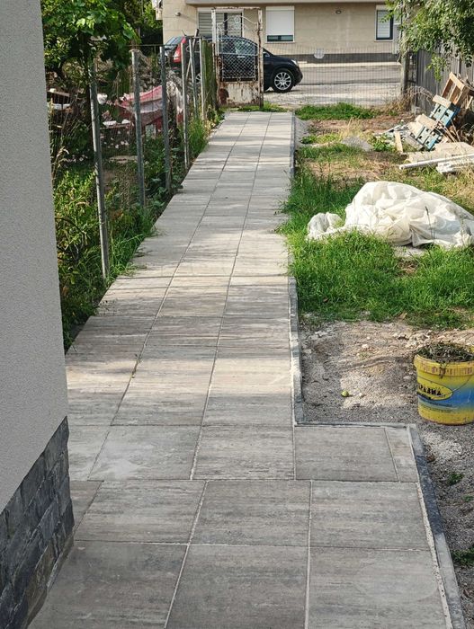 Демонтаж и монтаж тротоарни плочки бордюри павета