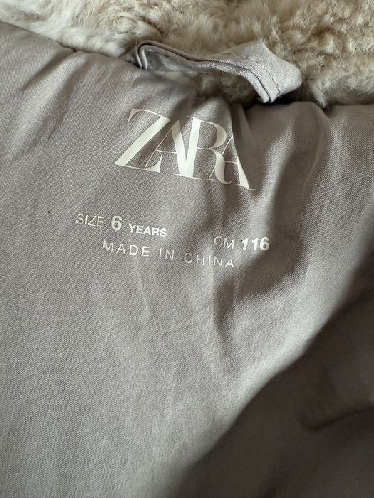 Детско пухено палто с цип Zara, размер 116см 6г