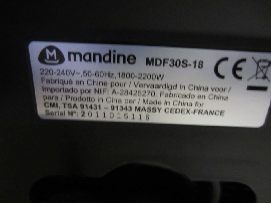 Friteuza Mandine MDF30S-18, 2200 W, capacitate cuva 3 Litri, Inox