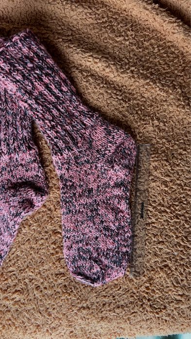 Șosete din lână eco, tricotate manual