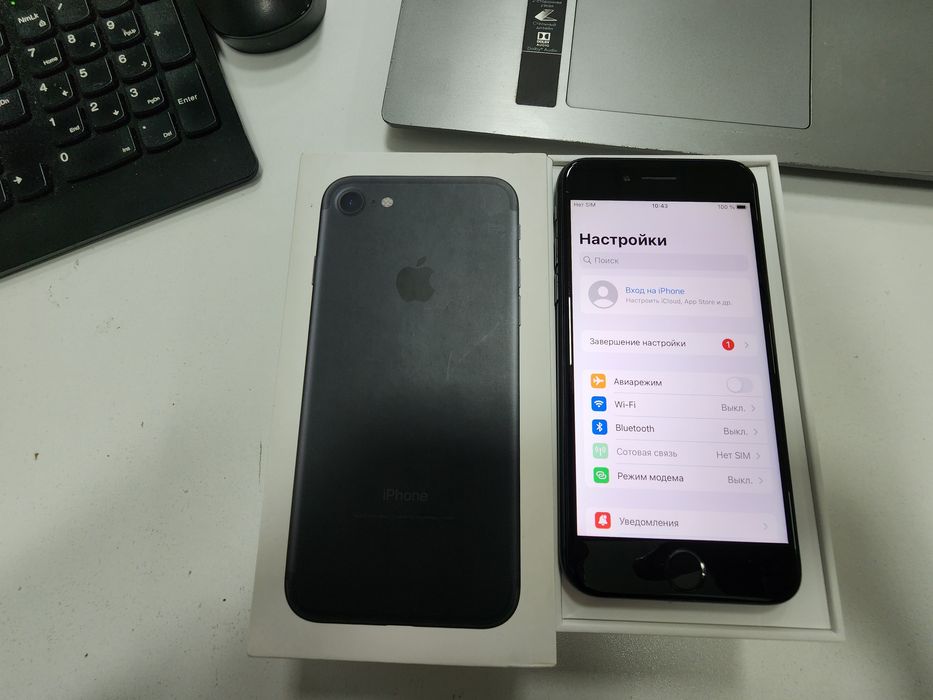 Iphone 7 LL/A Matte Black 128GB Batareka 100% Ideal Karobka DK bor