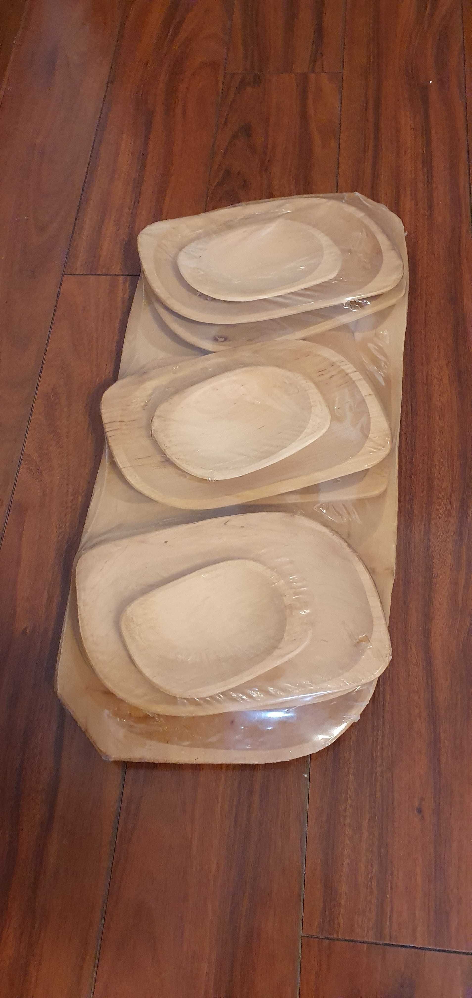 Set - platou si farfurii lemn (10 piese)