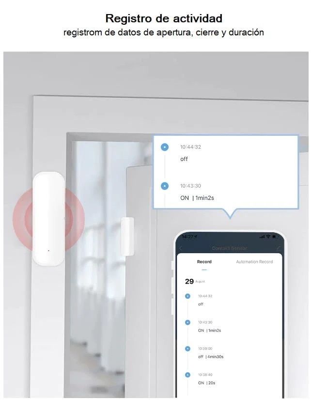 WiFi Смарт Магнитен Сензор за Врати – Съвместим с Tuya