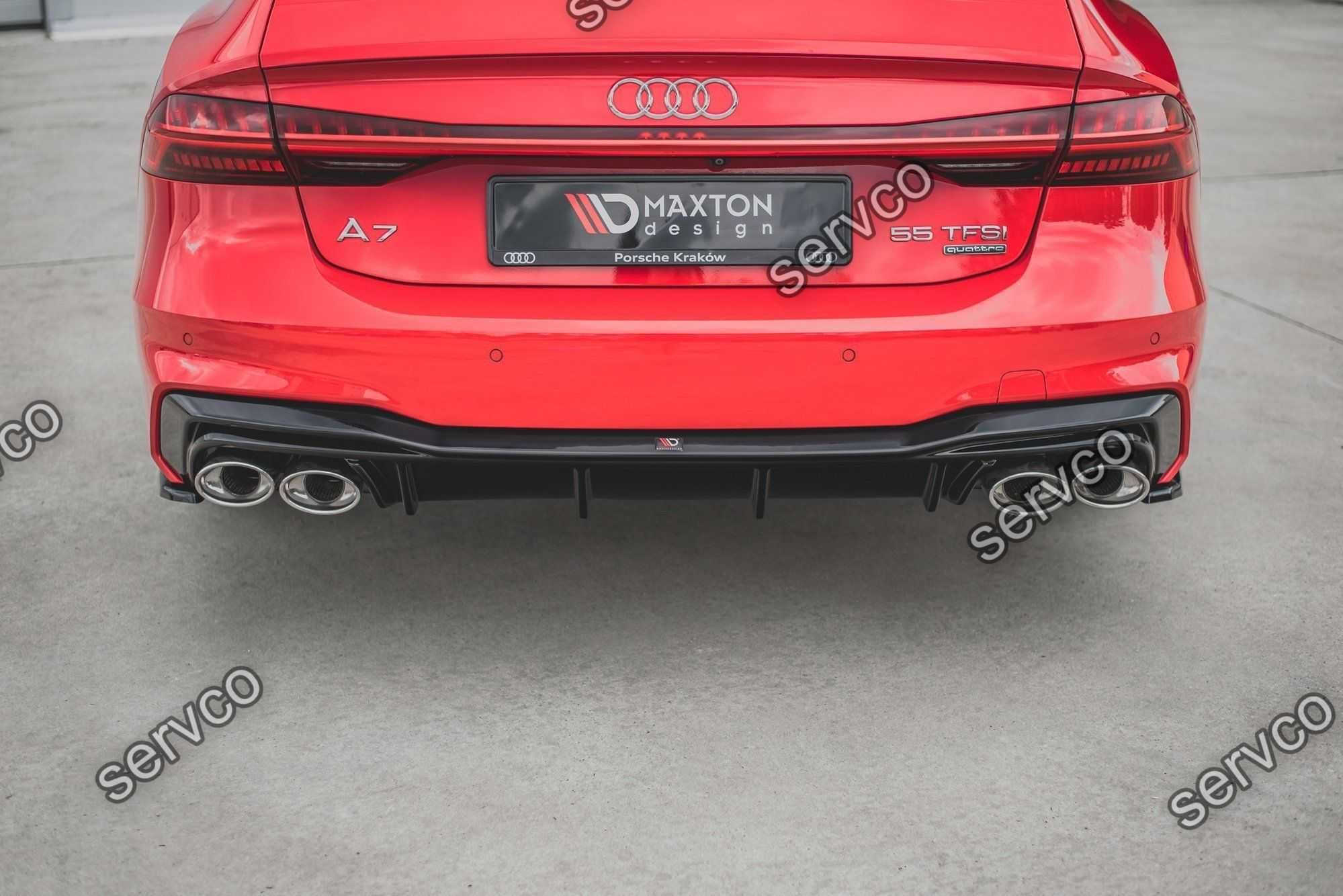 Difuzor bara spate Audi A7 C8 S-Line plus imitatii evacuare Maxton