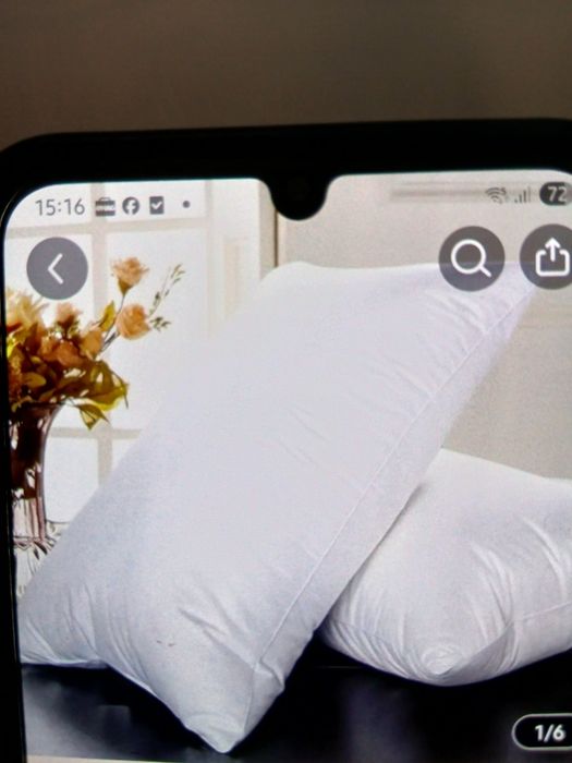 Set de 2 perne cu puf și pană de rață  50x70 cm.Alb