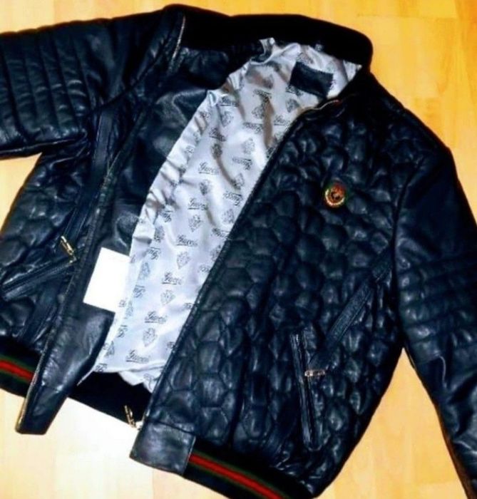 Geaca piele naturala 100%/logo metalic, Italia