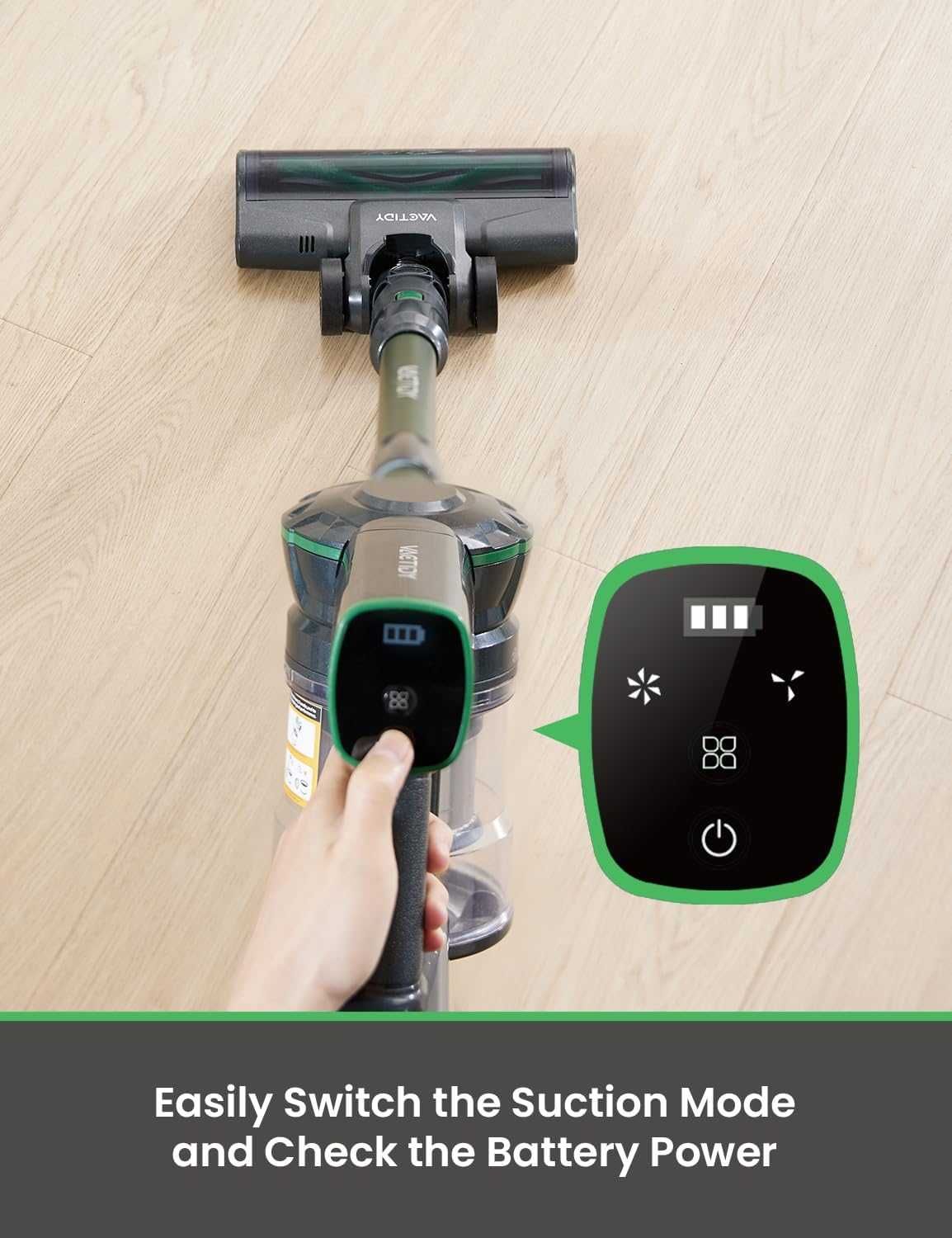 Вертикална Безжична прахосмукачка Vactidy V9 Pro, LED, Animal