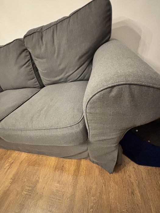 Canapea IKEA EKTORP Canapea 3 locuri, husa Hakebo gri închis