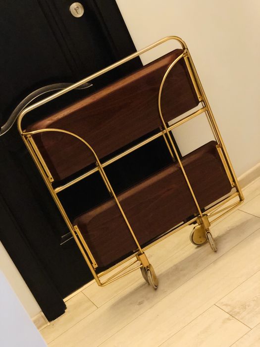 Mid Century Carucior/masa/ gheridon gold