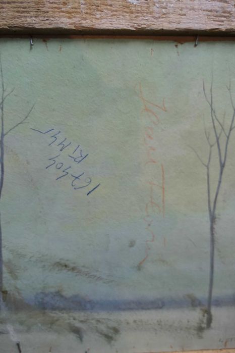 Iosif Steurer - Peisaj de iarna - Fata/ verso 2 lucrari Rama de epoca