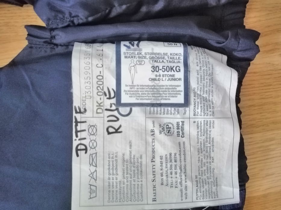 Vesta salvare Baltic - pentru copil sau tânăr intre 30 - 50 kg