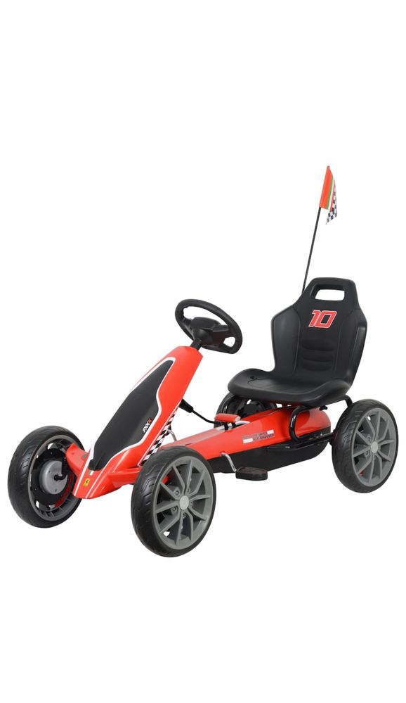 Kart Mappy cu pedale , suporta pana la 32 de kg,  Negru / Rosu