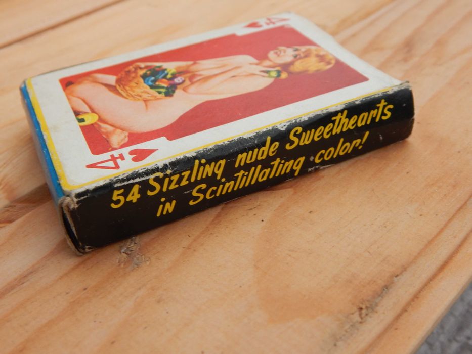 Стари Еротични карти за игра пълен комплект от 54 бр. Белот Покер