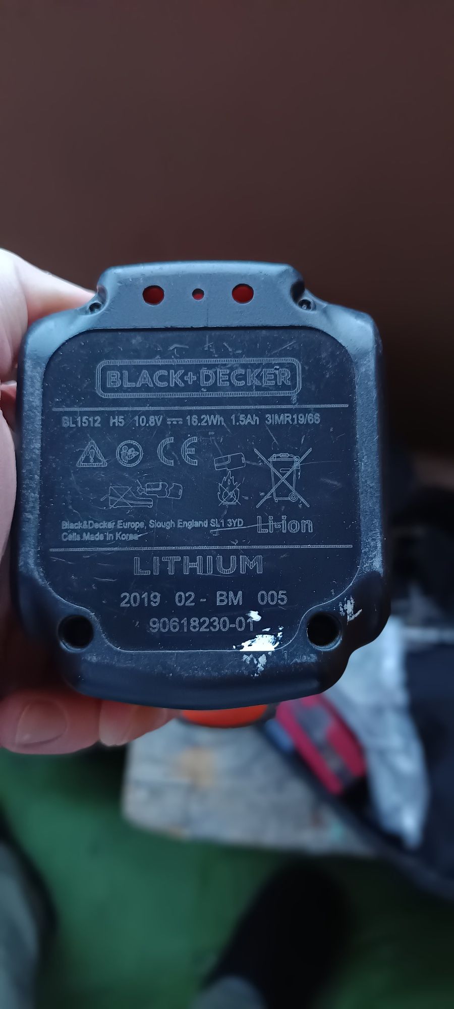 Black Decker, 10,8 V, 1.5 Ah.